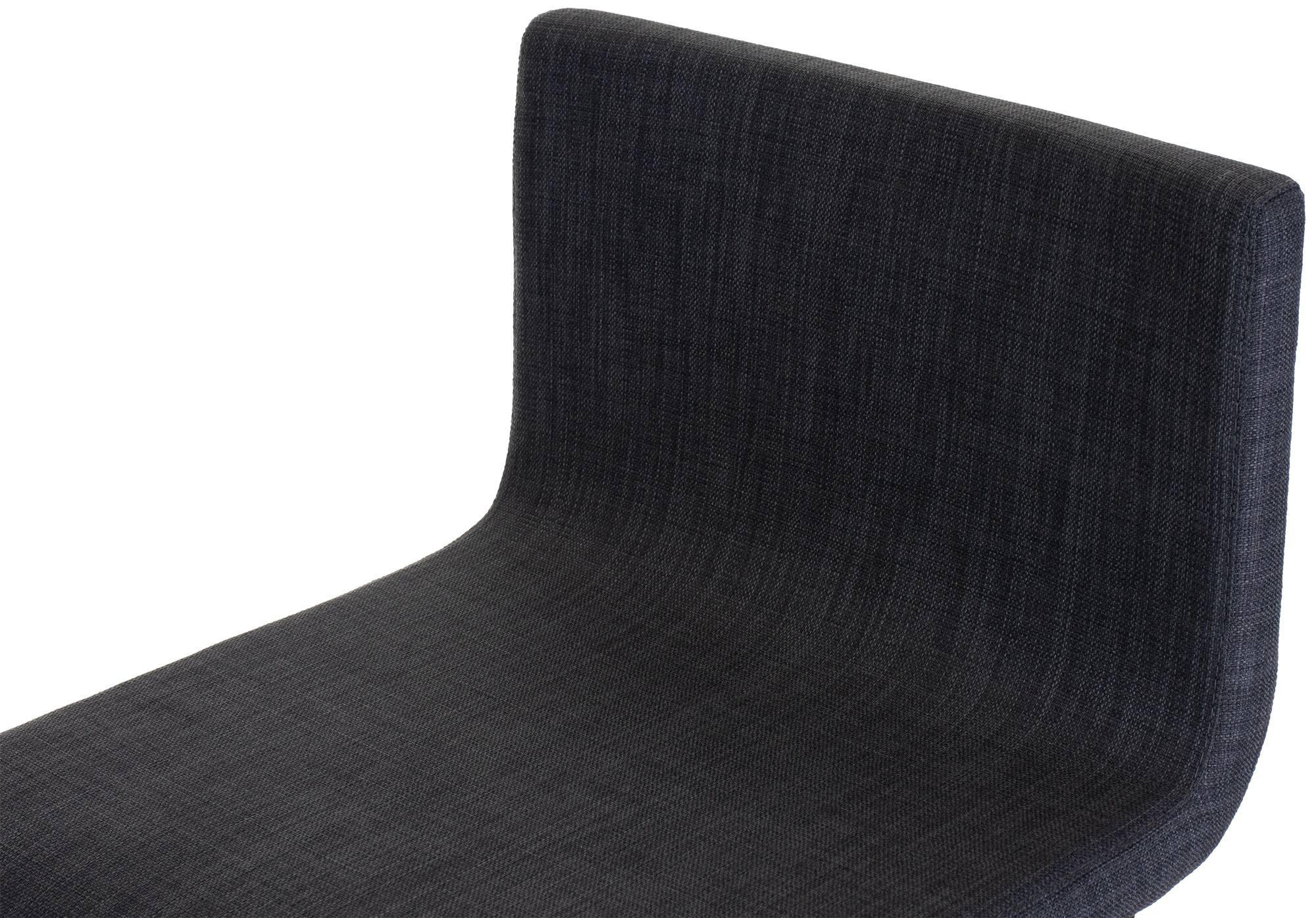 BARHOCKER Stoff Dunkelgrau - Edelstahlfarben/Dunkelgrau, Textil/Metall (41/80/46cm) - CLP