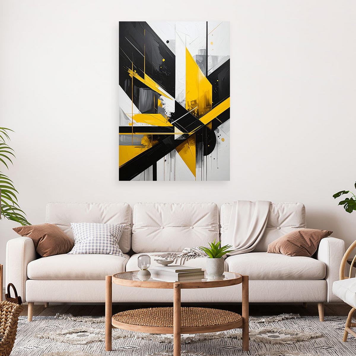 LEINWANDBILD 3D und geometrisch 70x100cm - Gelb, Textil (70/100cm) - Feeby