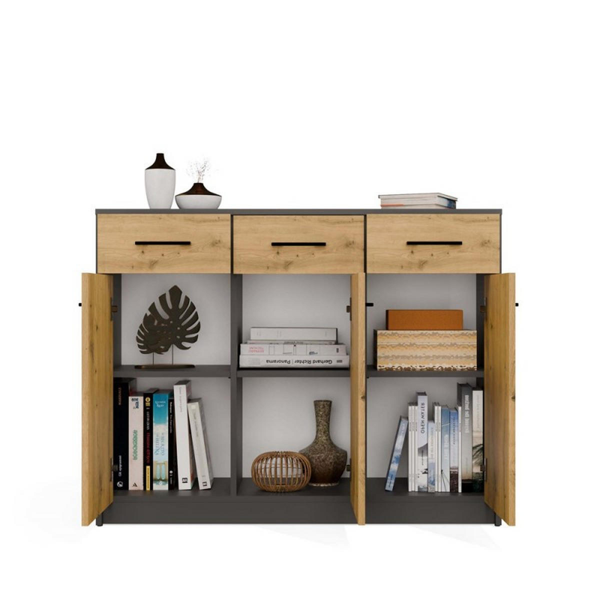 KOMMODE Anthrazit, Artisan 109/85/35 - Anthrazit, Holzwerkstoff (109/85/35cm) - RAUMHIRSCH FURNITURE