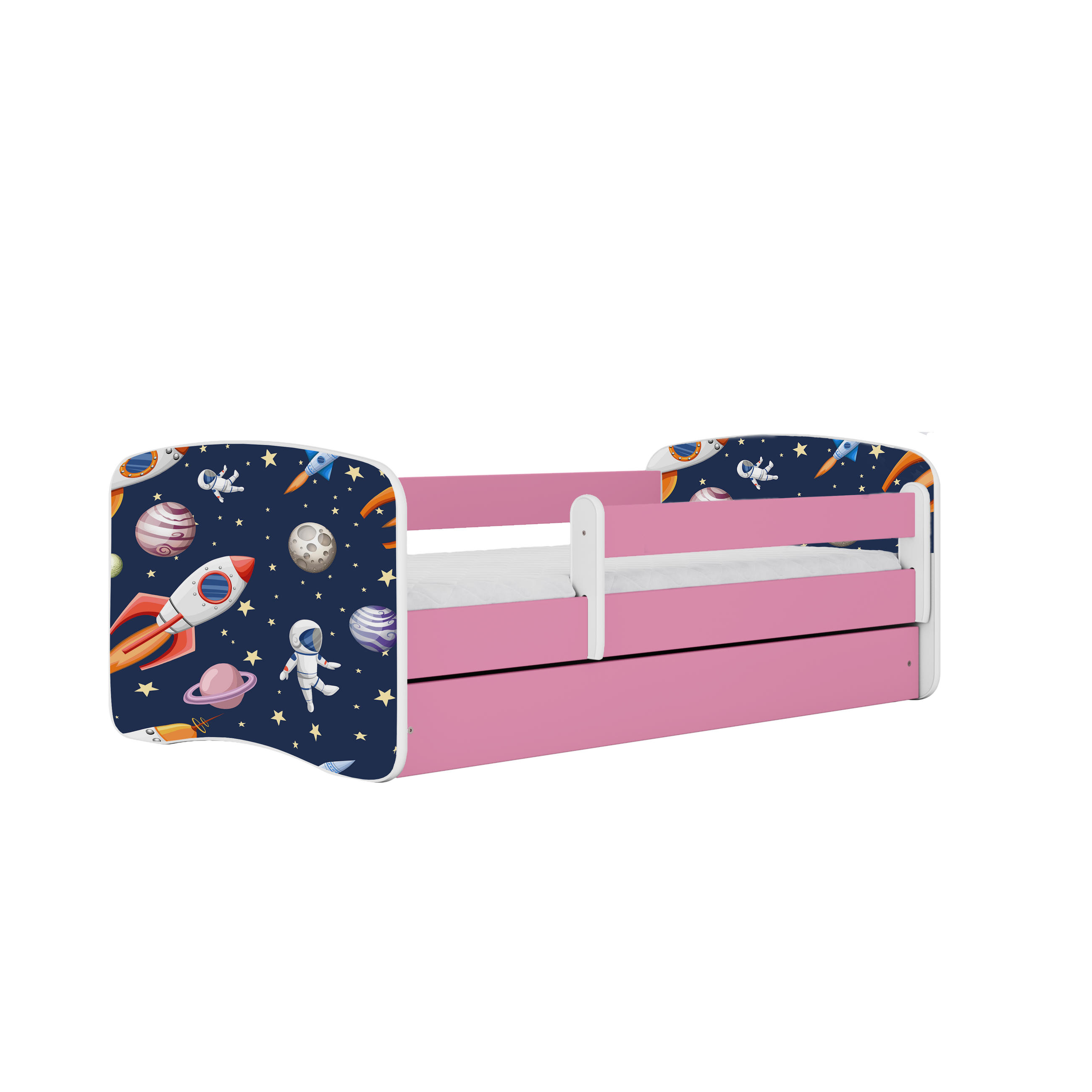 KINDERBETT Kosmos mit Schublade 160/80 90/61/164 - Rosa, Holzwerkstoff (80/160cm) - RAUMHIRSCH FURNITURE