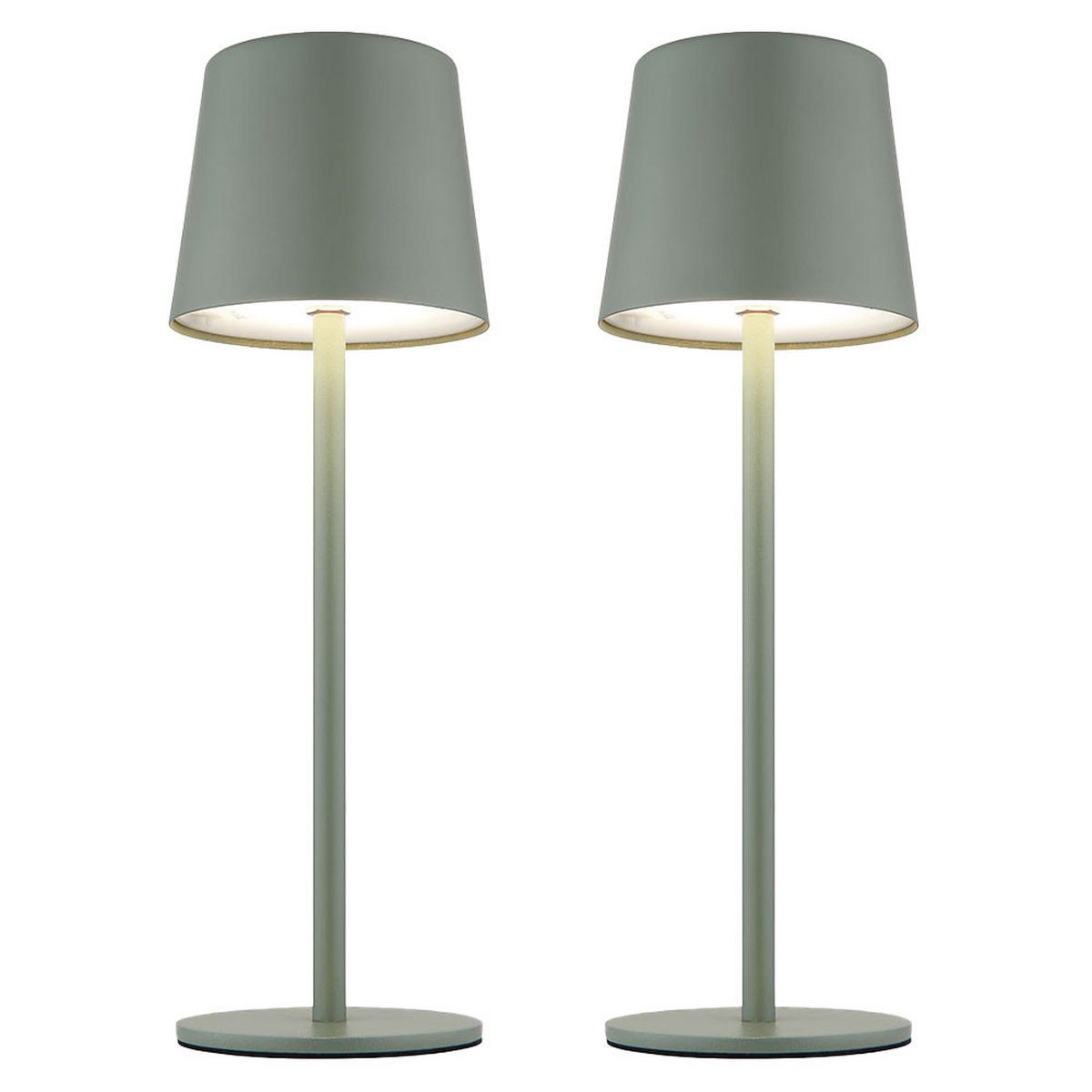 LED AUSSENLEUCHTE Vancouver blassgrün matt 2er Set - Grün, Metall (8.5/8.5/28cm) - Globo Lighting