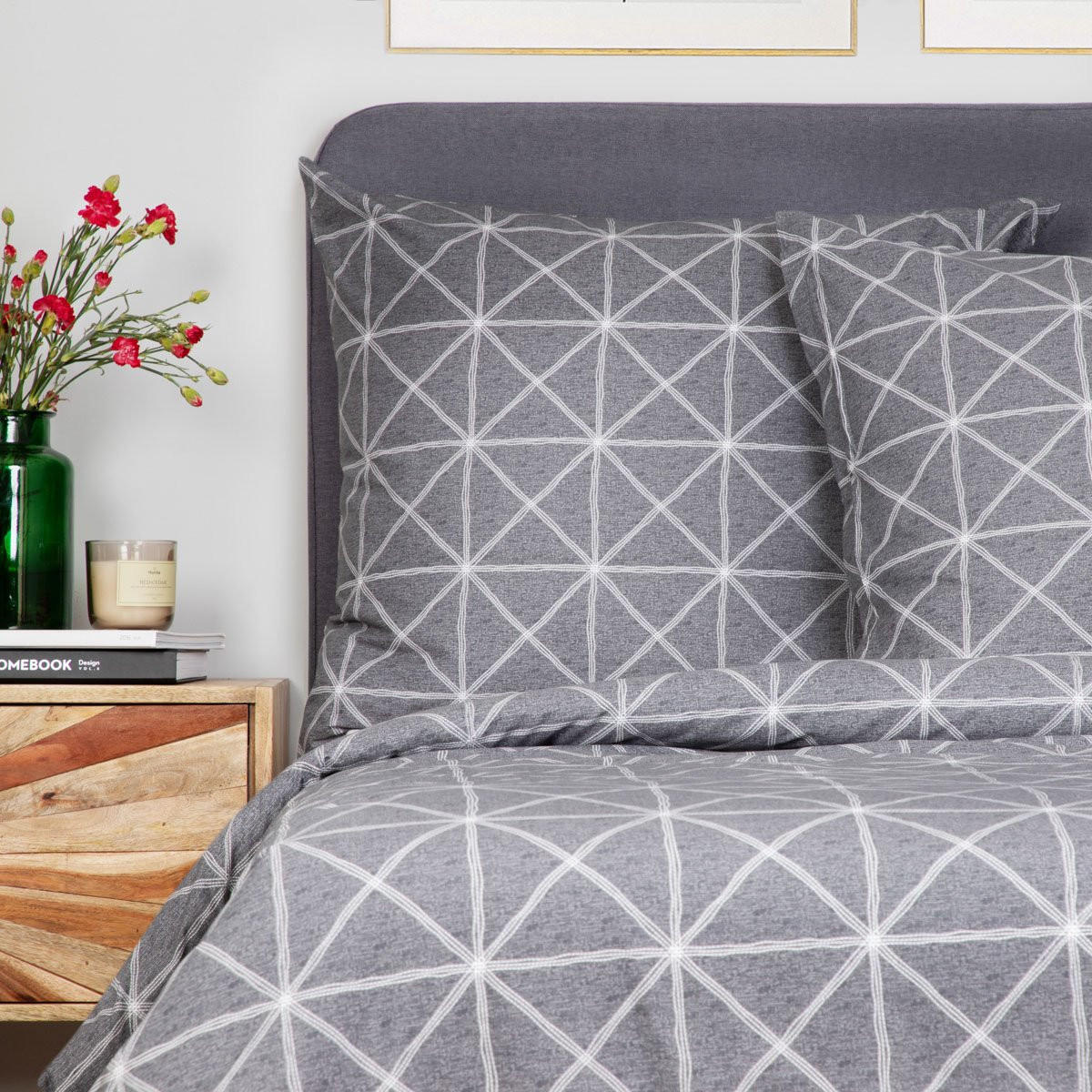 BETTWÄSCHE Felix Grey Baumwolle grau 160/200 cm - Grau, Textil (160/200cm) - Homla