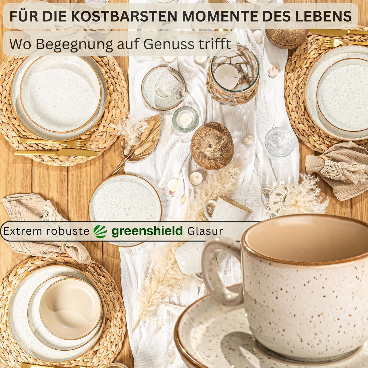 ESPRESSOTASSEN SET RIO CREME - 8 teilig aus Steingut - Creme, Keramik (0.08L) - Sänger
