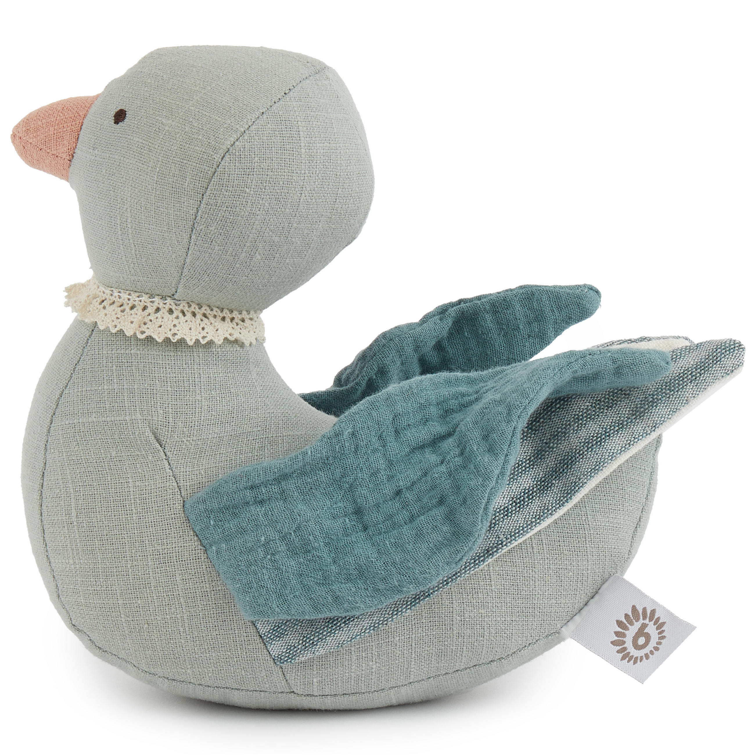 KUSCHELTIER Leinen und Musselin Ente - Blau, Textil (8/20cm) - Bieco Spielwaren