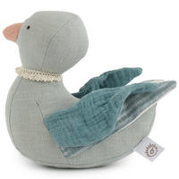 KUSCHELTIER Leinen und Musselin Ente - Blau, Textil (8/20cm) - Bieco Spielwaren