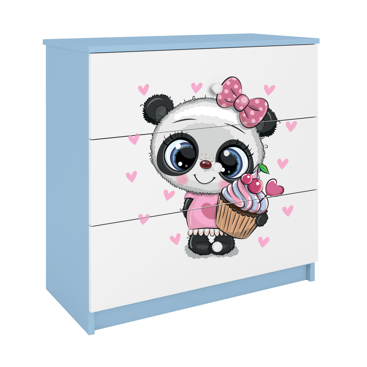 KOMMODE Babydreams Panda 81/81/41 - Blau, Holzwerkstoff (81/81/41cm) - RAUMHIRSCH FURNITURE