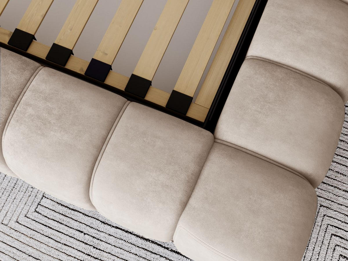 POLSTERBETT Italia 140x200 Beige - Beige, Textil (140/200cm) - Graingold