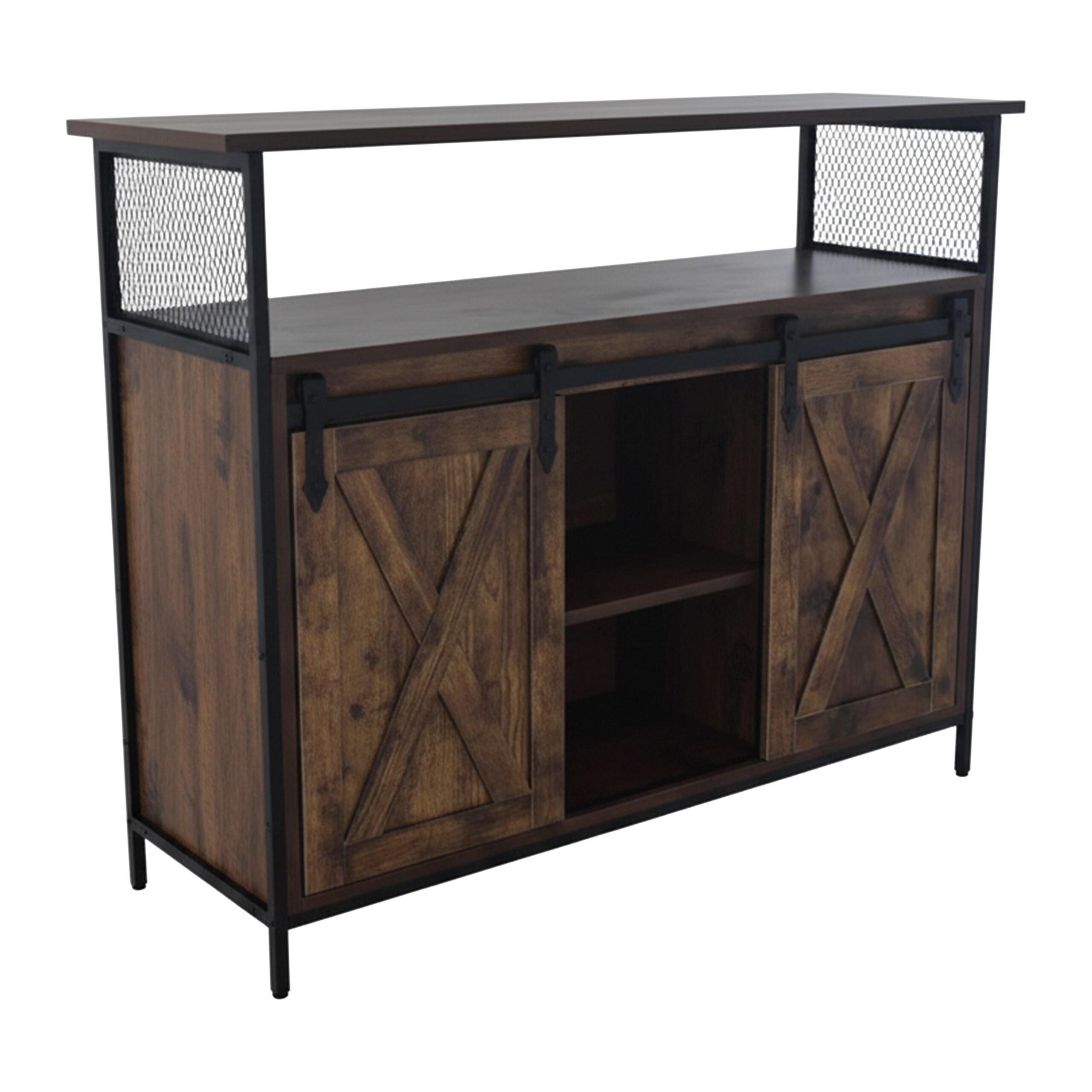Relaxdays Sideboard Braun 100x80x33 cm