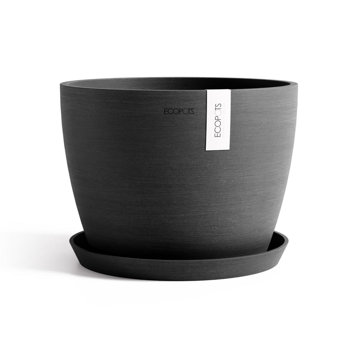 BLUMENTOPF Stockholm Dunkelgrau - Dunkelgrau, Kunststoff (31/23.5cm) - Ecopots