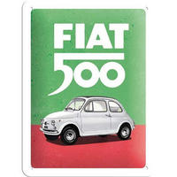 BLECHSCHILD 15/20 cm FIAT Fiat 500 Italian Colors - Multicolor, Metall (15/20/0.5cm) - Nostalgic-Art