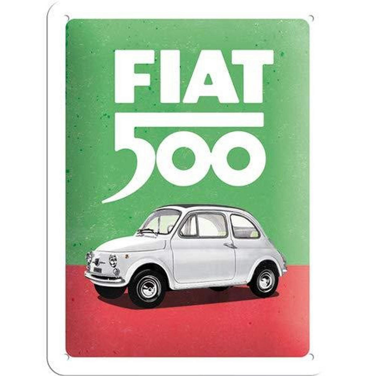 BLECHSCHILD 15/20 cm FIAT Fiat 500 Italian Colors - Multicolor, Metall (15/20/0.5cm) - Nostalgic-Art