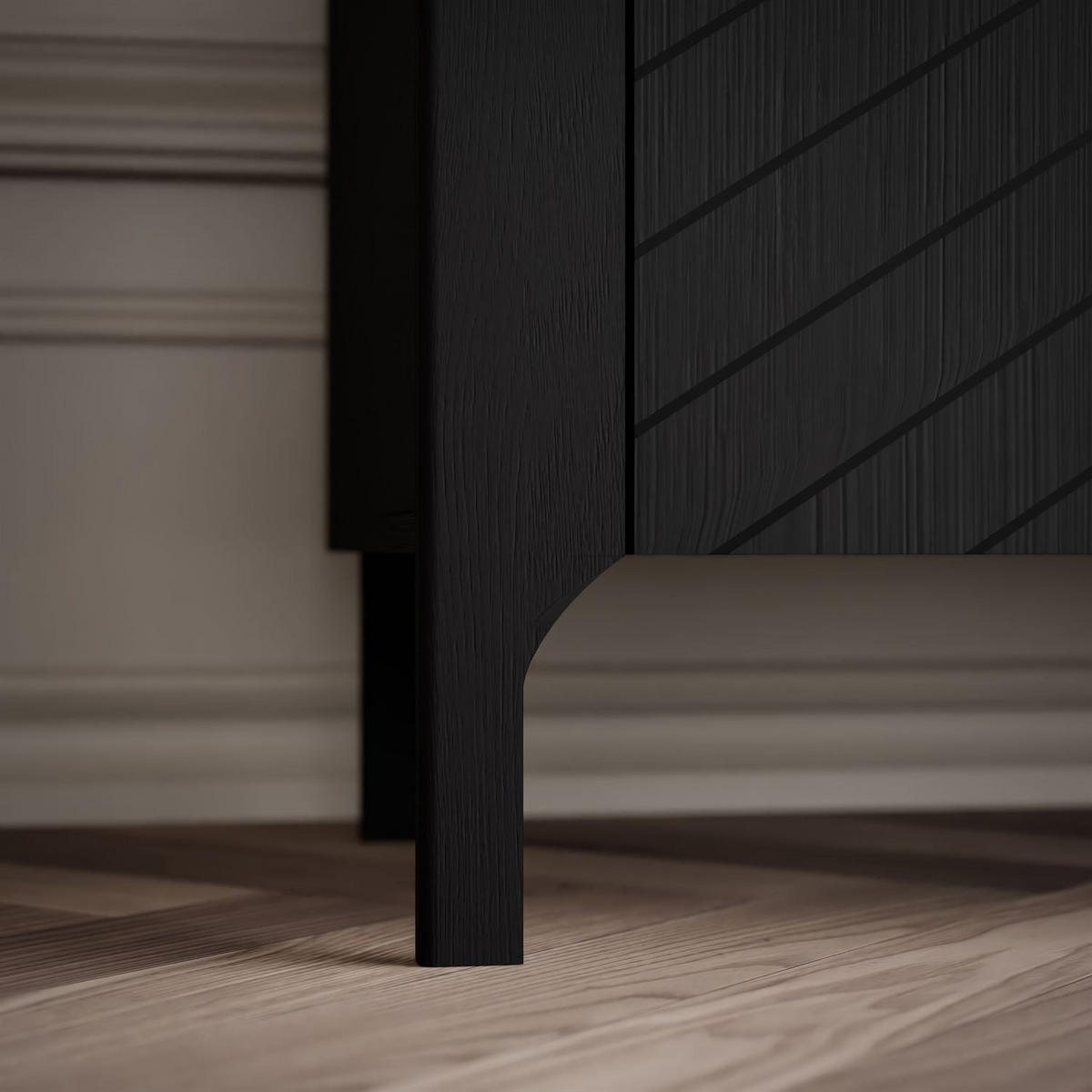 HIGHBOARD LUMI 103 cm, Schwarz - Schwarz, Holzwerkstoff (103/95/41cm) - Lookway