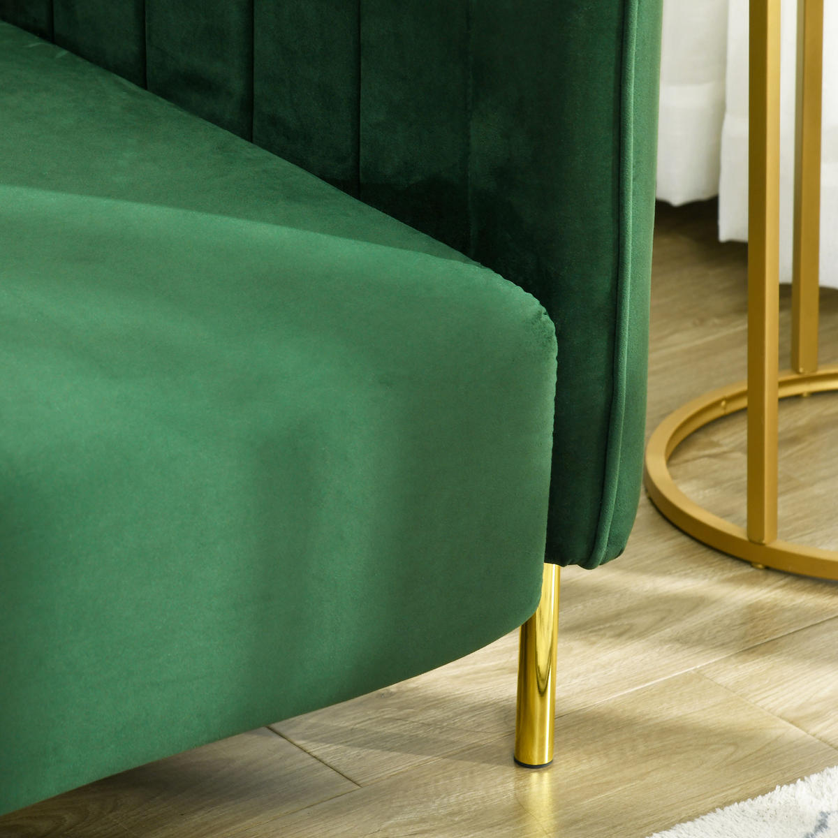 3 Sitzer Sofa Gästesofa mit 2 Sitzkissen, dreier Couch mit Armlehne, Grün - Grün, Kunststoff/Textil (88/76/200cm) - HOMCOM