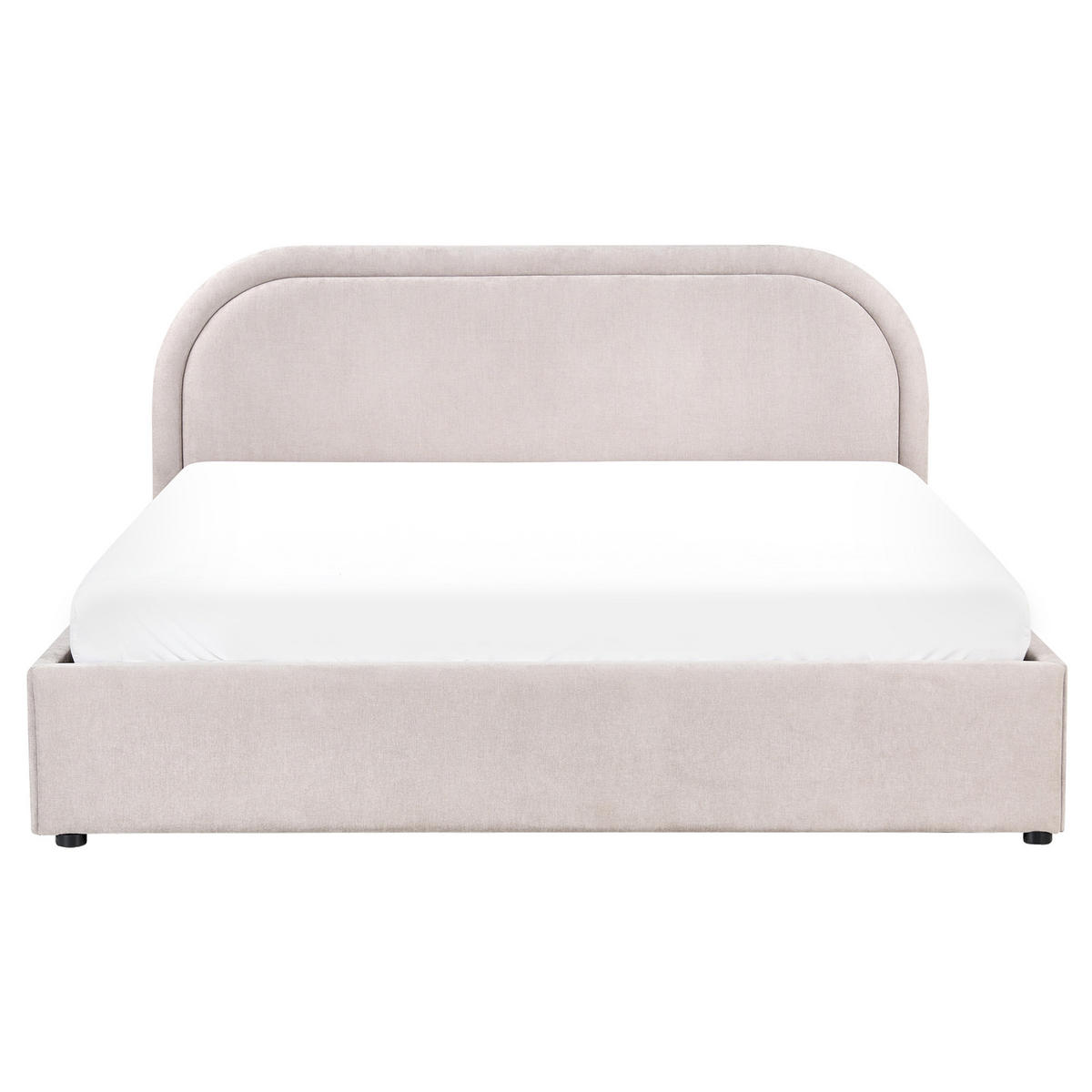BETT mit Stauraum 160/200 cm Chenillegewebe Taupe Quillien - Taupe, Textil (160/200cm) - Beliani