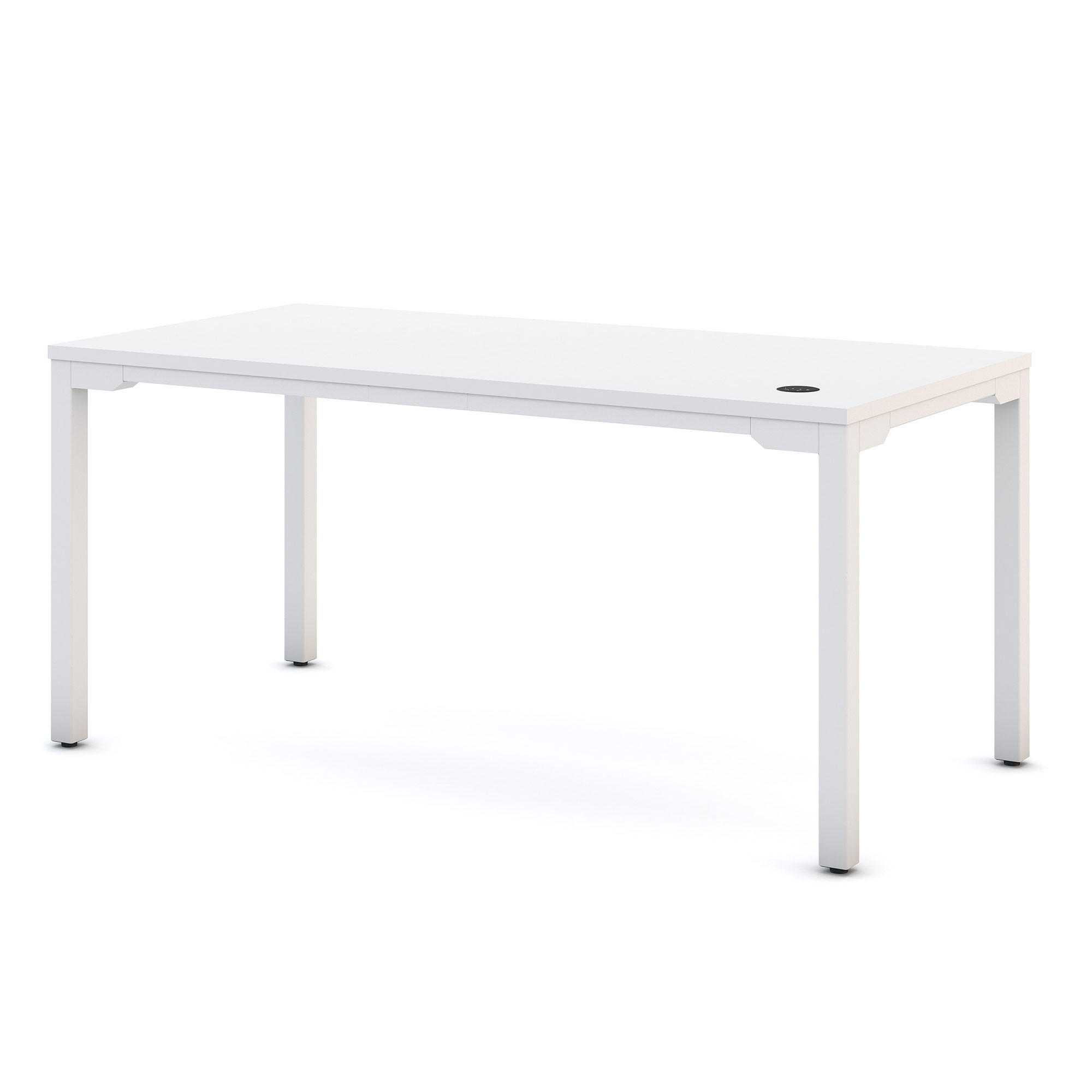 SCHREIBTISCH Höhenverstellbarer Schreibtisch Piacetta Signalweiß Signalweiß 140/80/73-118cm - Weiß, Holzwerkstoff/Metall (80/140/125cm) - ASSMANN