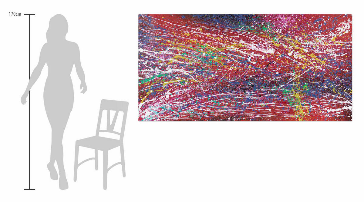 ÖLGEMÄLDE XXL Bunt 200/100 cm - Multicolor, Holz/Textil (6.68/100cm) - KUNSTLOFT
