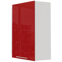 ECKHÄNGESCHRANK Brerra RAL 3002 karminrot Hochglanz / Weiß Matt 60 / 60 / 96cm - Rot/Weiß, Holz/Holzwerkstoff (60/96/60cm) - Feldmann-Wohnen