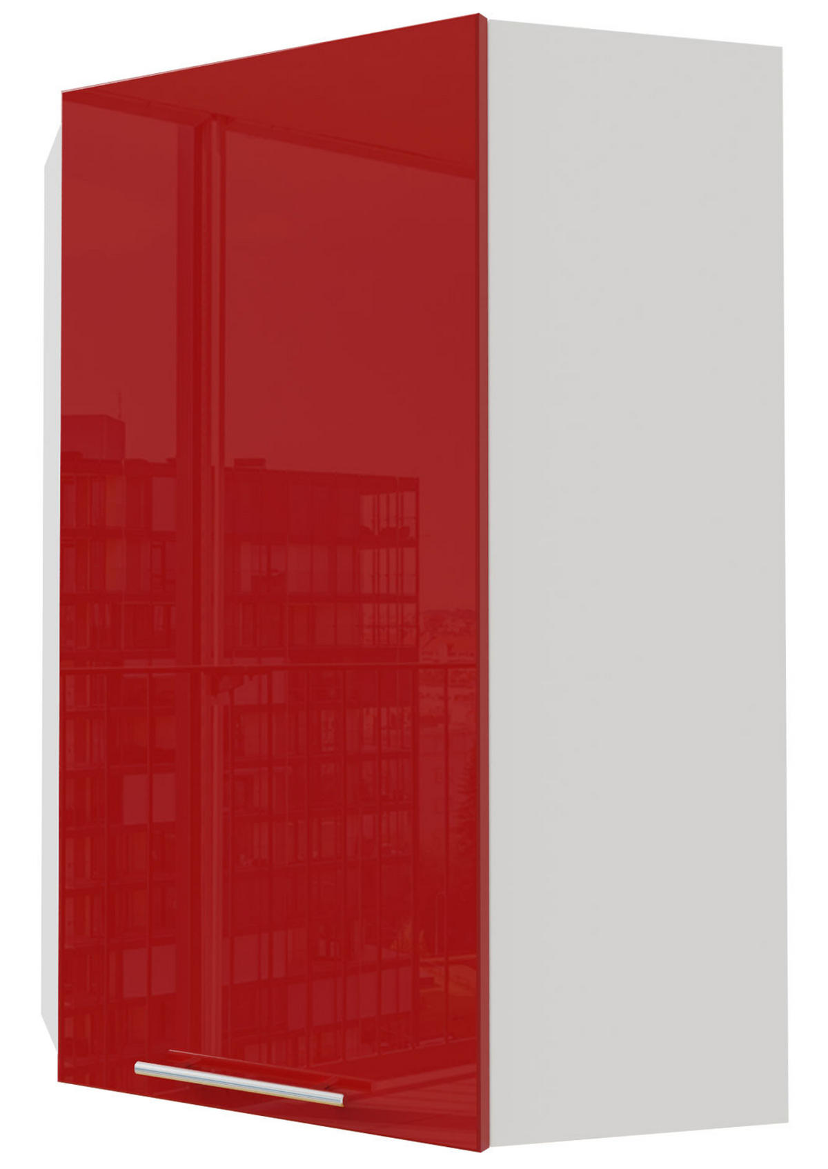 ECKHÄNGESCHRANK Brerra RAL 3002 karminrot Hochglanz / Weiß Matt 60 / 60 / 96cm - Rot/Weiß, Holz/Holzwerkstoff (60/96/60cm) - Feldmann-Wohnen