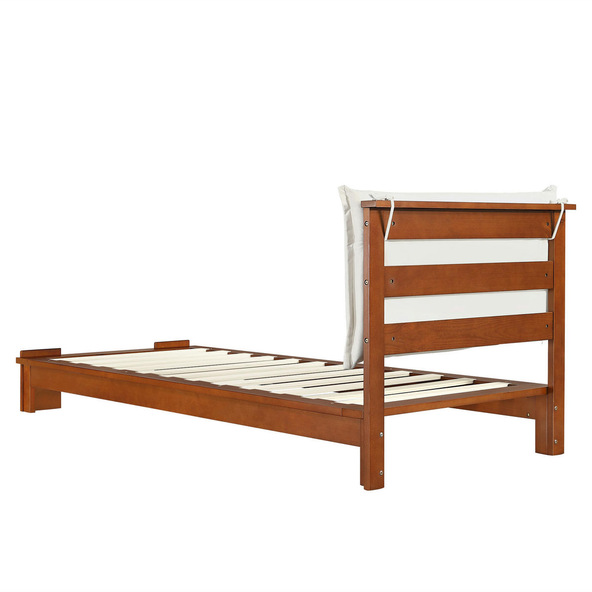 POLSTERBETT 90/200 cm in Dunkelbraun Stoff - Braun, Holzwerkstoff/Textil (90/200cm) - WISHDOR