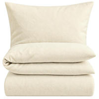 BETTWÄSCHE Biber 155x220 Beige Uni Flanell Winter Bettbezug - Made in Germany - Creme, Textil (155/220cm) - Carpe Sonno