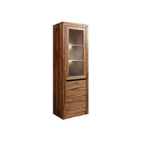 VITRINE Wild-/Zerreiche 62x42x191 natur geölt MONTREUX #120 - Braun, Holz (62/191/42cm) - Massivmoebel24