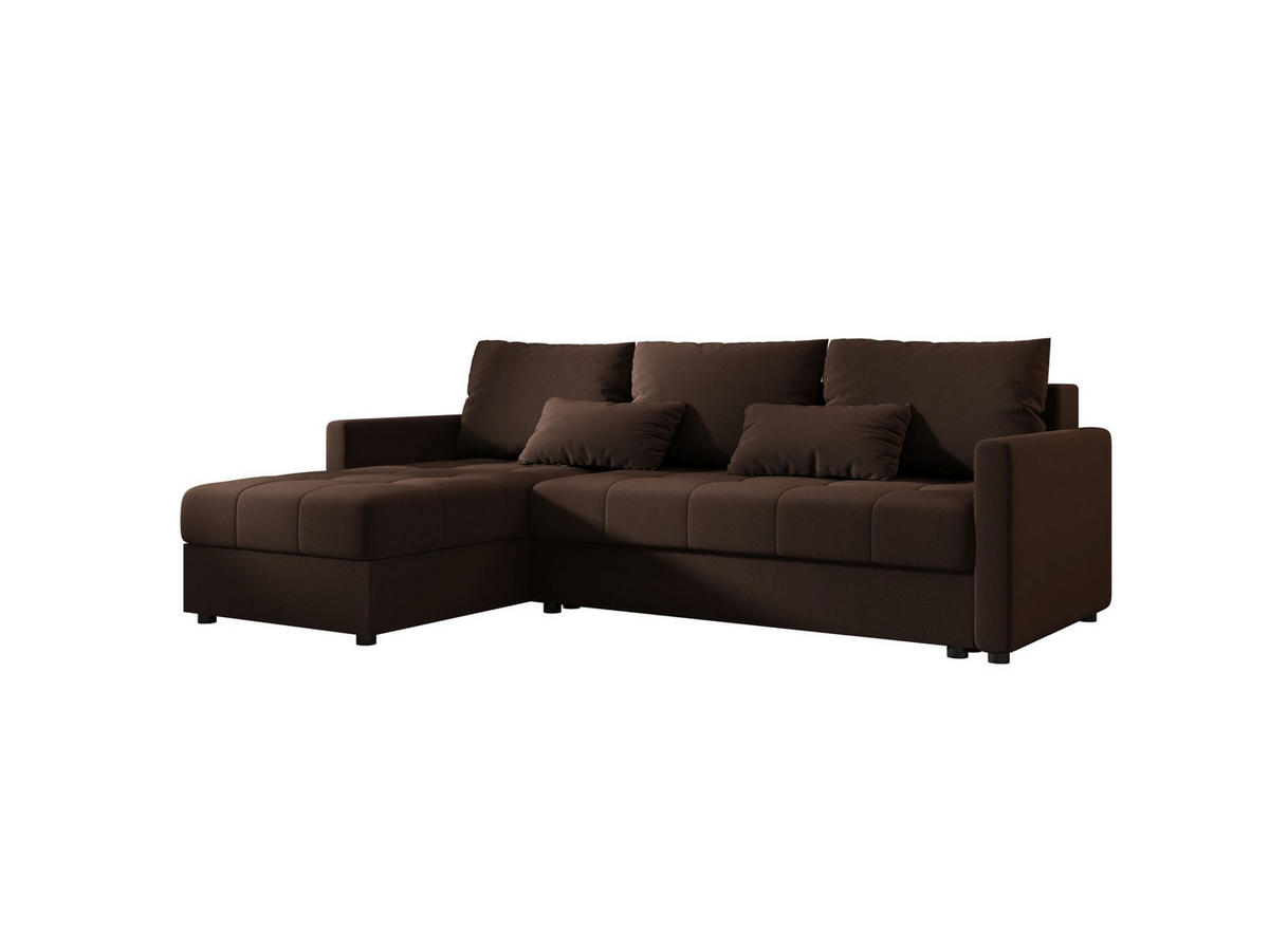 ECKSOFA MOS L BIS Cosmic 800 Links mit Schlaffunktion - Braun, Textil (220/143cm) - Bedante