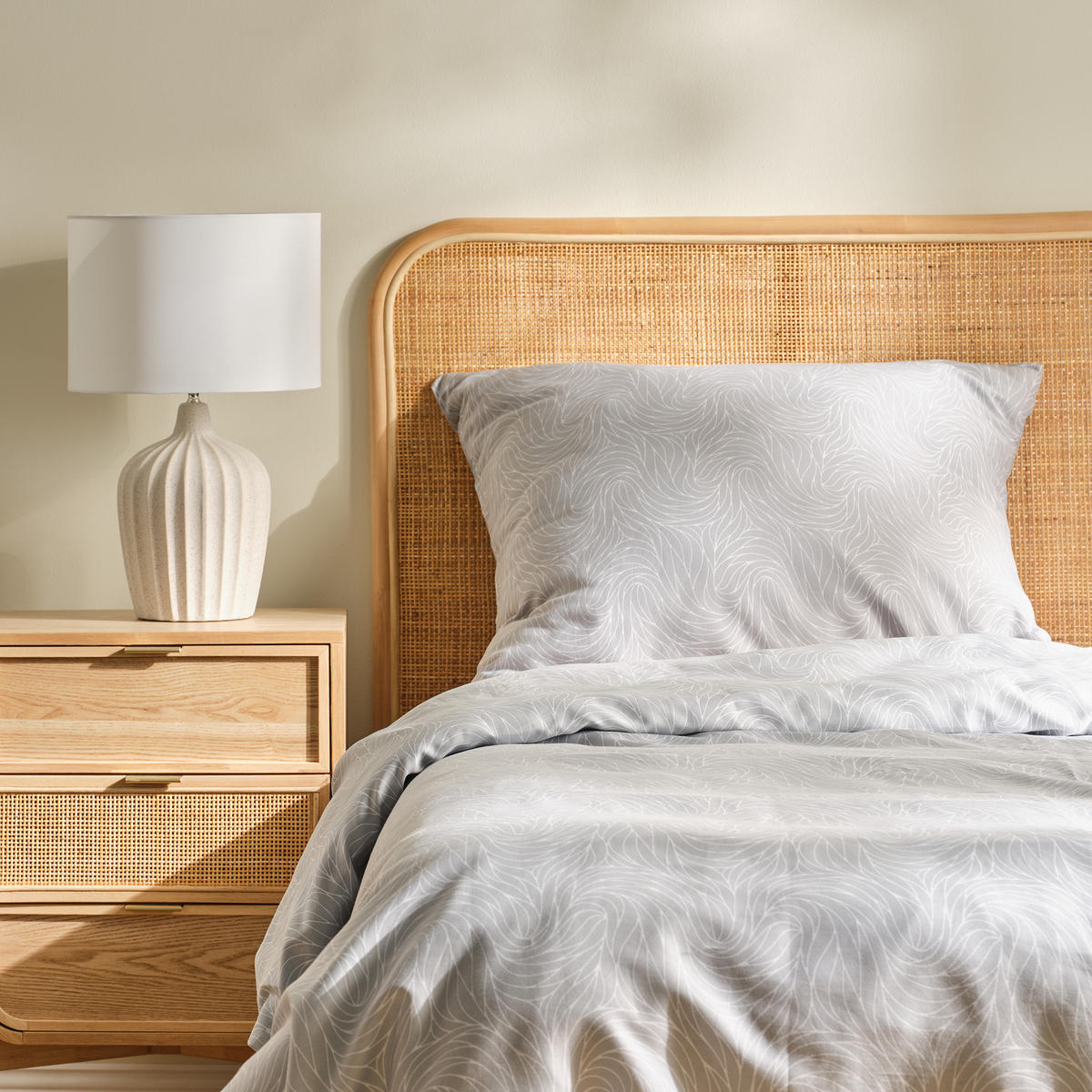 BETTWÄSCHE Linguine - Grau, Textil (200/220cm) - home&you