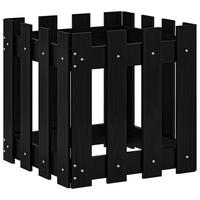 PFLANZKÜBEL Lattenzaun-Design Schwarz 40x40x40 cm Kiefernholz - Schwarz, Holz (40/40/40cm)
