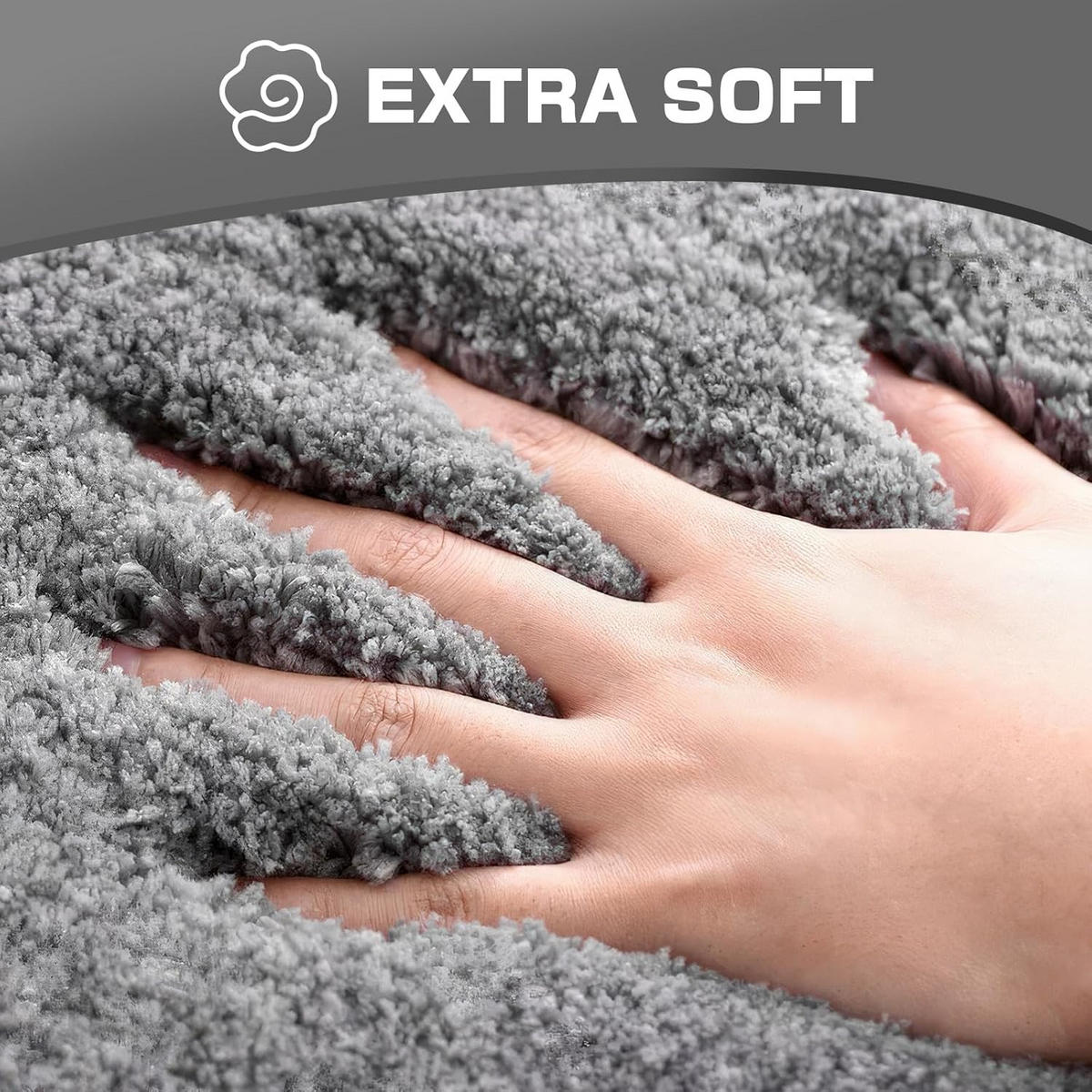 DUSCHMATTE – 40 x 60 cm – Dunkelgrau - Grau, Textil (23/23cm)