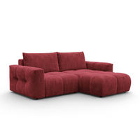 ECKSOFA VERONA 3-Sitzer rechts, Dunkelrot - Schwarz/Dunkelrot, Holz/Textil (224/173cm) - Courtois Laville
