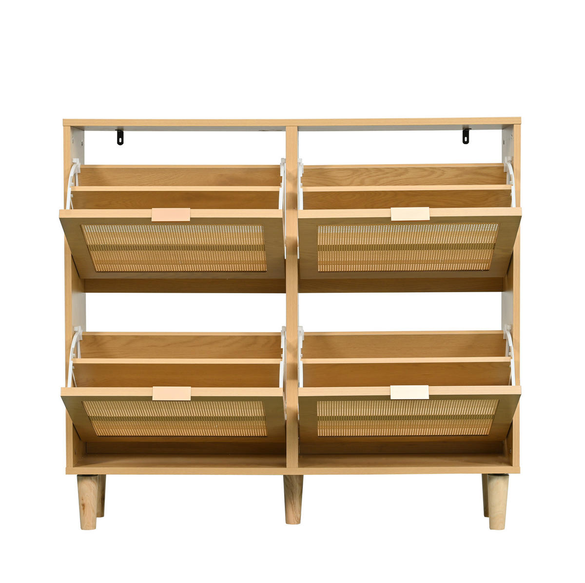 SCHUHSCHRANK 25/100/90 cm mit Klappfächern und verstellbaren Böden aus Spanplatte, helle Eiche - Naturfarben, Holzwerkstoff (100/90/25cm) - Redom