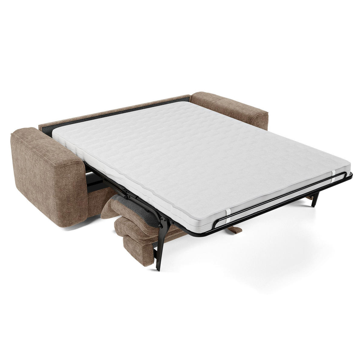 SCHLAFSOFA Express COMO Köpergewebe mit weichem Griff Braun 236cm - Braun, Textil (236/78/100cm) - Premium Interiors