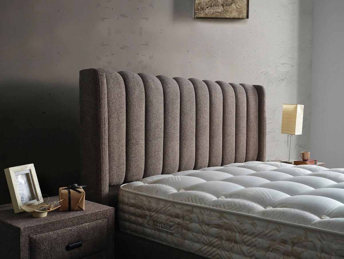 POLSTERBETT-SET Intense 180x200 Braun - Bett inkl. Matratze - Braun, Metall (180/200cm) - Villa Möbel