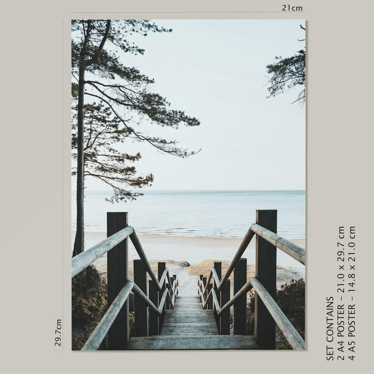 POSTER Set Mit 6 Türkises Wasser A3 & A4 Rahmenlos - Klar, Papier (29/3cm) - Nacnic