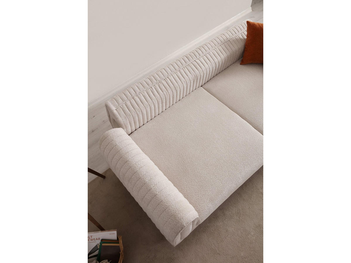 3-SITZER Sofa KYOTO, Beige - Beige, Holz/Textil (230/80/95cm) - Villa Möbel