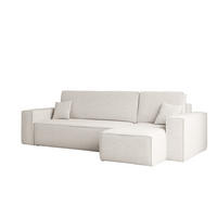 ECKSOFA Mit Schlaffunktion Und Bettkasten L-Form BEST Stoff Abriamo Ecru Rechts - Ecru, Holz/Textil (244/142cm) - Kaiser Möbel