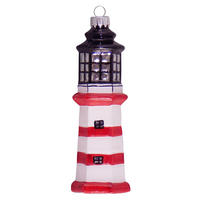 CHRISTBAUMSCHMUCK Leuchtturm Mehrfarbig 11cm (Glas / 1 Stk.) - Multicolor, Glas (4/11/4cm) - Krebs Glas Lauscha