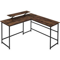 SCHREIBTISCH Melrose,140 x 130 x 76,5 cm,Industrial Holz dunkel, rustikal - Rostfarben, Holz (140/130/76.5cm) - tectake