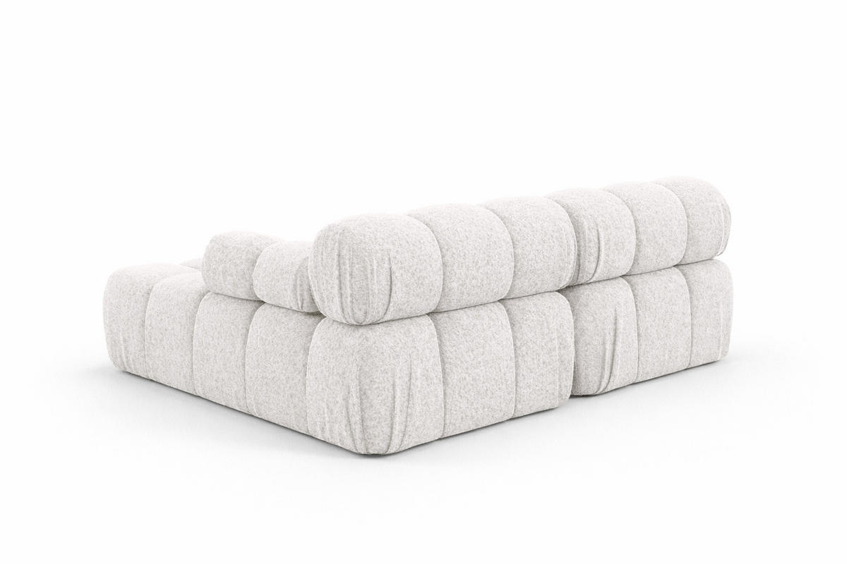 ECKSOFA L-Form Mini II Modular, Bouclé-Stoff Abriamo, Ecru, Rechts, Selia - Ecru, Holz (190/160cm) - Kaiser Möbel
