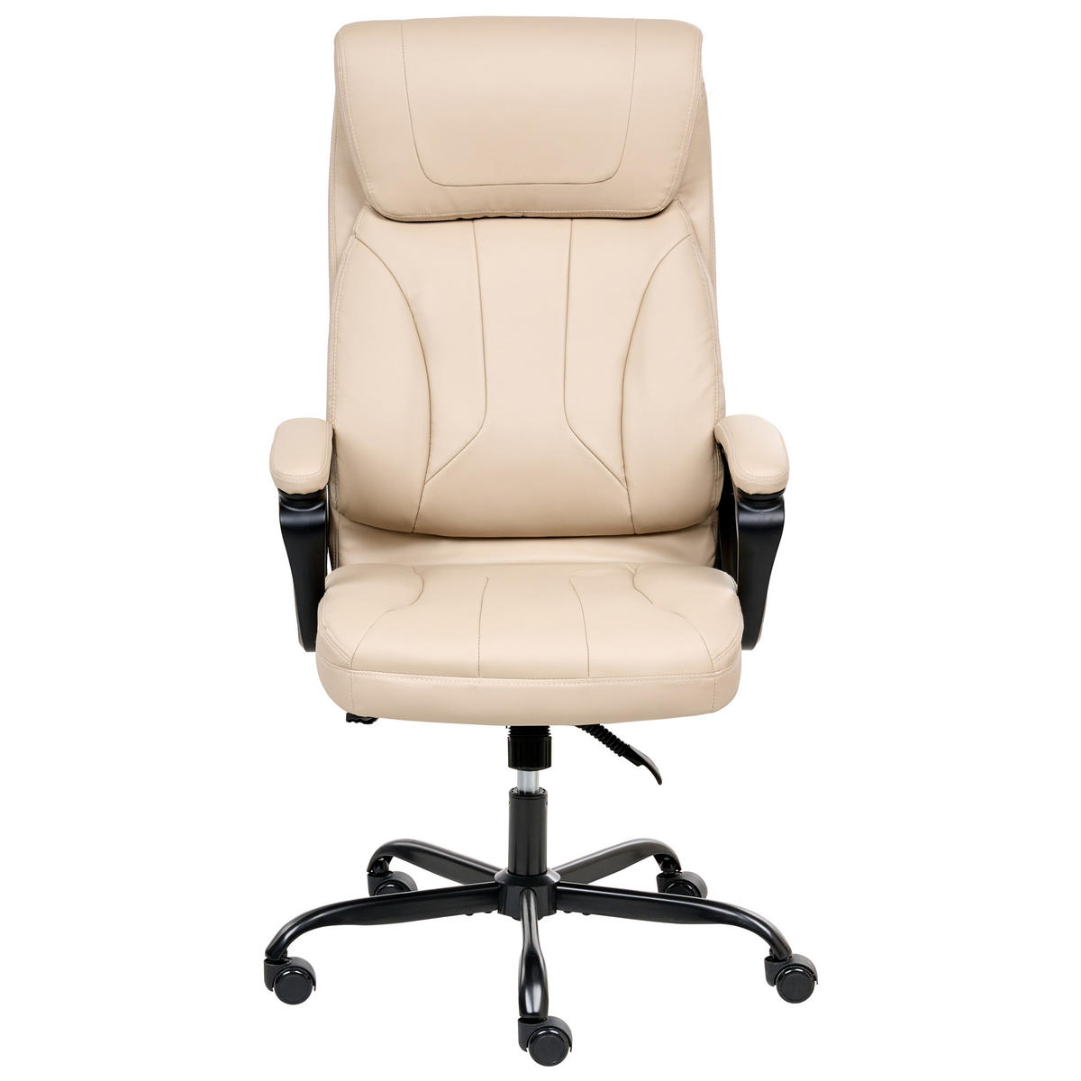 CHEFSESSEL Kunstleder Beige Proud - Beige, Kunststoff (66/115/66cm) - Beliani