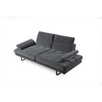 SOFA Energy 2-Sitzer Samt Dunkelgrau - Dunkelgrau, Textil (200/82/100cm) - Villa Möbel