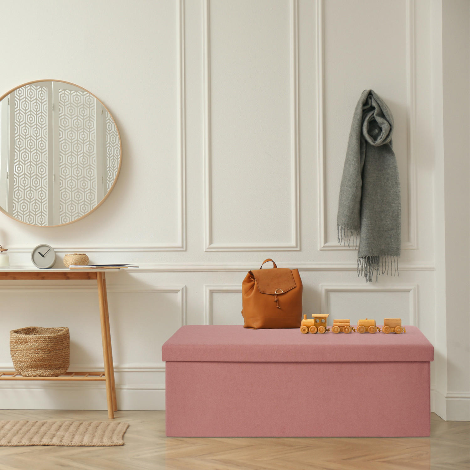 SITZBANK 110/38/38 cm, faltbar, Altrosa - Altrosa, Kunststoff (38/38/110cm) - Laleni