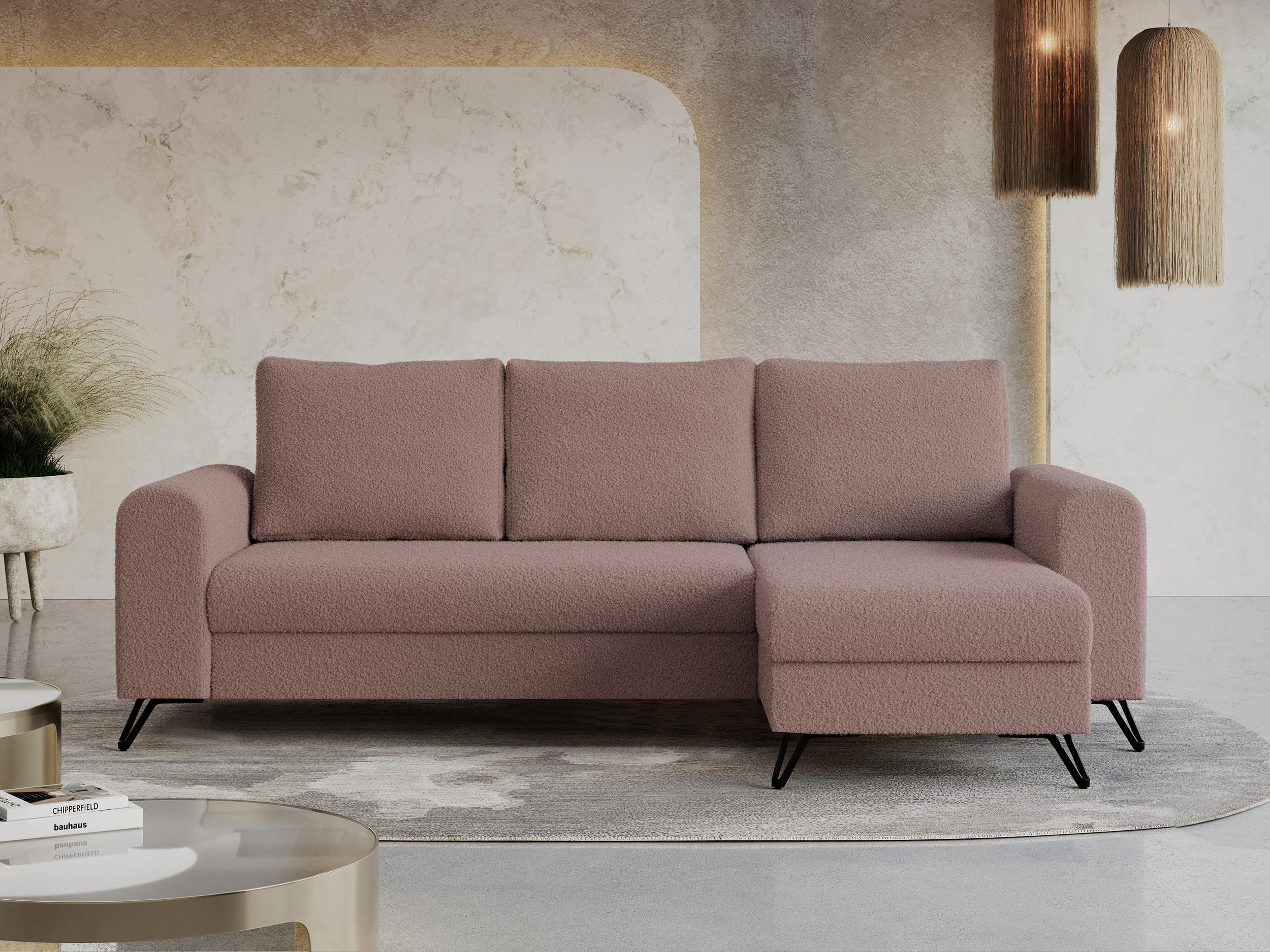 Thumbnail - MKS Ecksofa, Rosa, Textil, 3-Sitzer, L-Form,L-Form, 242x140 cm, Wohnzimmer, Sofas & Couches, Wohnlandschaften, Ecksofas
