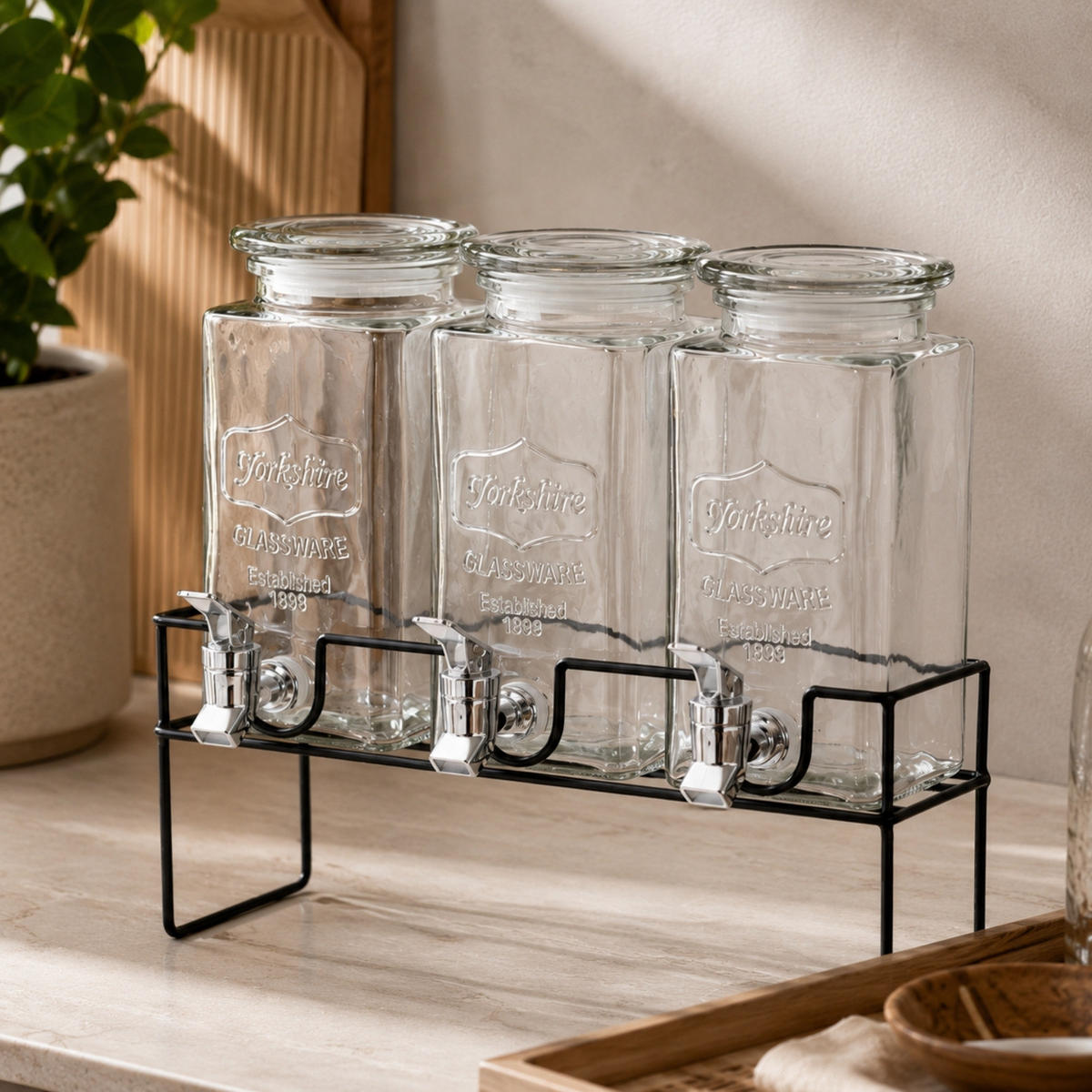 GLASBEHÄLTER für Getränke Modern Transparent 1,5 l 32,5/14/36 cm - Transparent, Glas (4.5L) - Secret de Gourmet