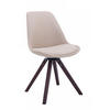 DREHSTUHL Stoff creme - Walnussfarben/Creme, Holz/Textil (48/84/56cm) - CLP