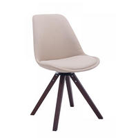 DREHSTUHL Stoff creme - Walnussfarben/Creme, Holz/Textil (48/84/56cm) - CLP
