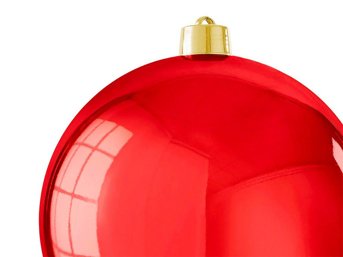 WEIHNACHTSKUGEL Rot glänzend, Ø 20 cm, Kunststoff, für Innen- und Außenbereich - Rot, Kunststoff (30/30/30cm) - LAALU