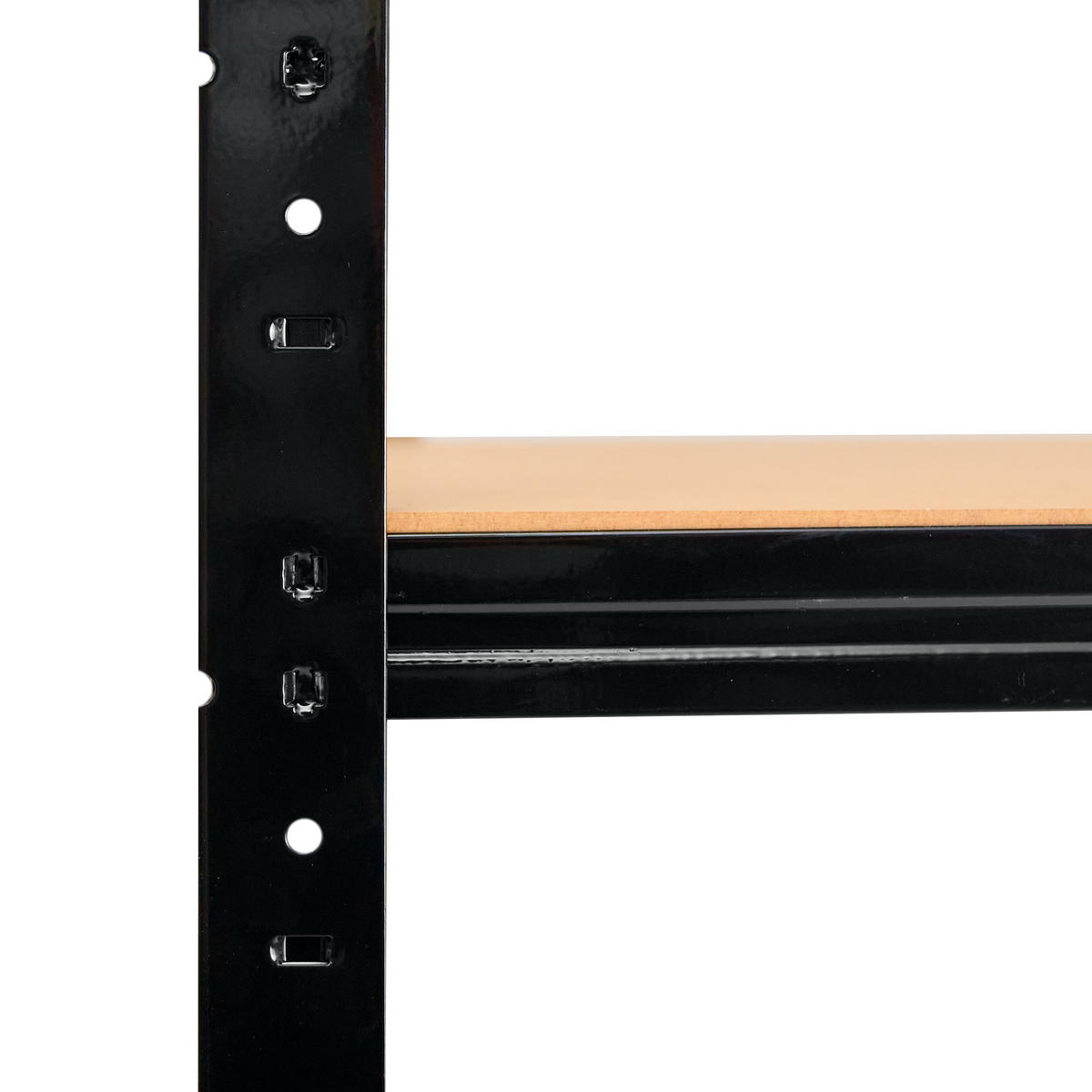 WERKBANK Regal BLACK 190x80x60 cm in schwarz mit 6 Böden und 145 kg Traglast pro Boden - Schwarz, Metall (80/190/60cm) - shelfplaza