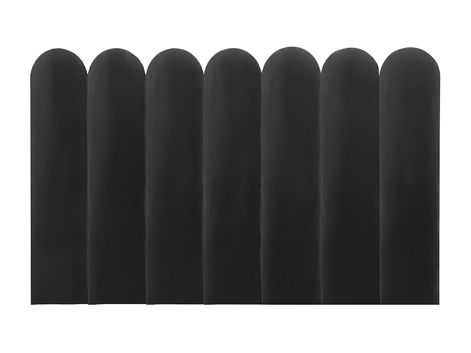 WANDPANEEL Bettkopfteil - 210 cm - Samt - Grau - JAPI - Anthrazit, Textil (210/130/5cm) - Pascal Morabito