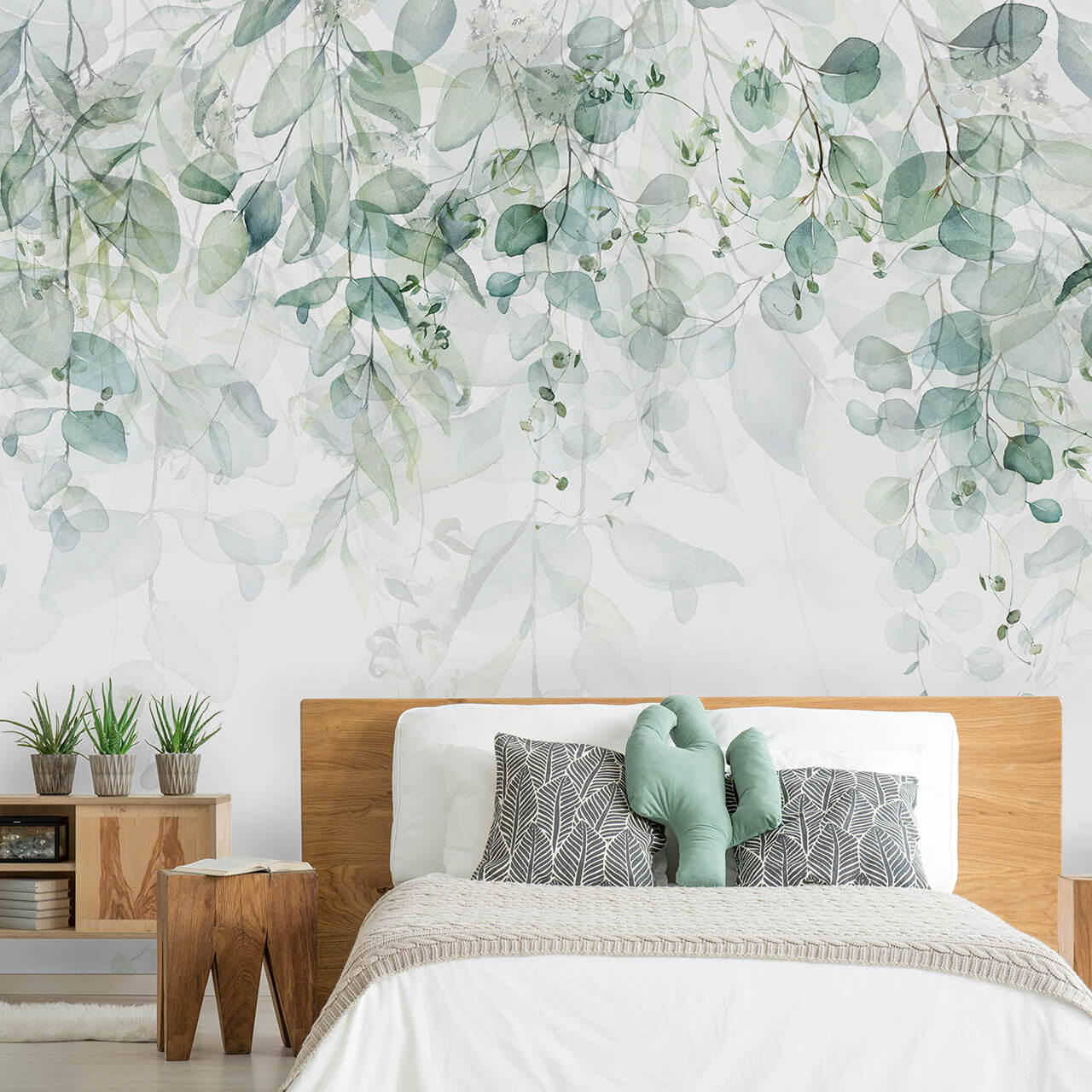 SELBSTKLEBENDE FOTOTAPETE 245/175 cm - Weiß/Grün, Kunststoff/Textil (245/1cm) - KUNSTLOFT